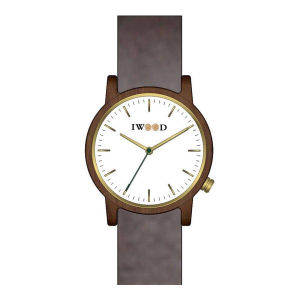 Iwood  Echtholz Herrenuhr aus Walnussholz mit Miyota 2035 Uhrwerk