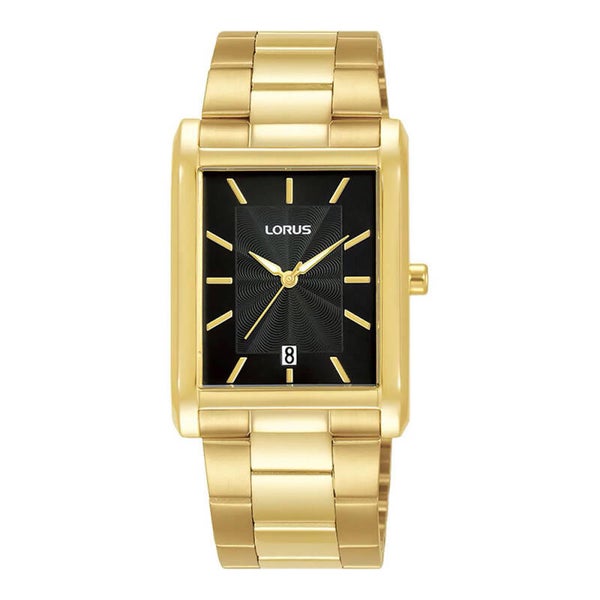 Lorus Herrenuhr Edelstahl Gold mit Datumsanzeige