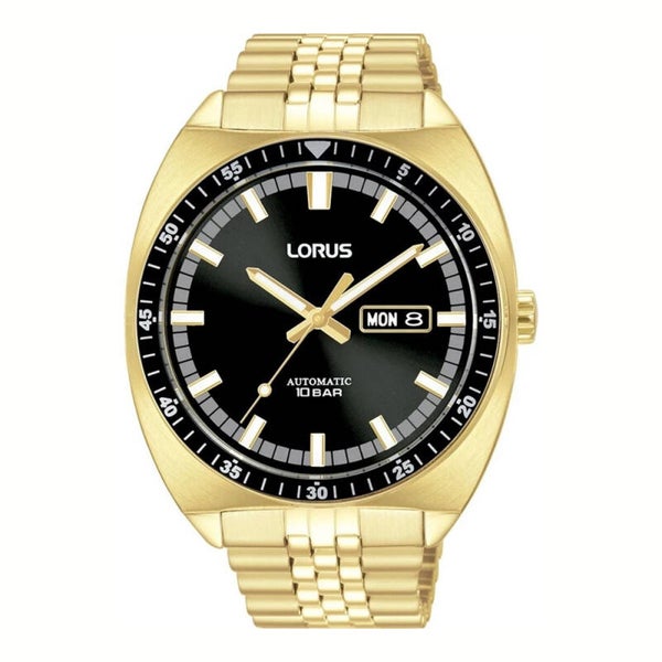 Lorus  Herrenuhr Automatik Multifunktion Gold Schwarz