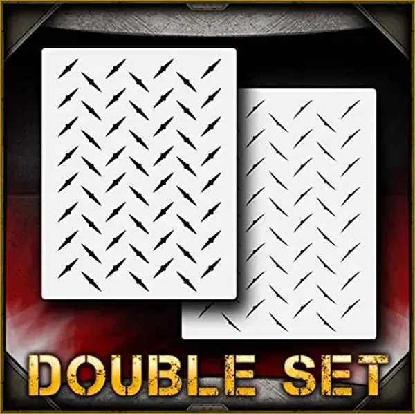 AS Stencils - Diamond Plate Full Page 1 (set van 2)