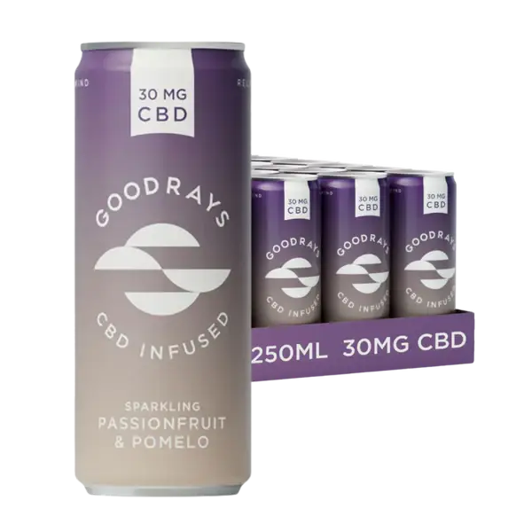 GOODRAYS SODA FRUIT DE LA PASSION PAMPLEMOUSSE AU CBD