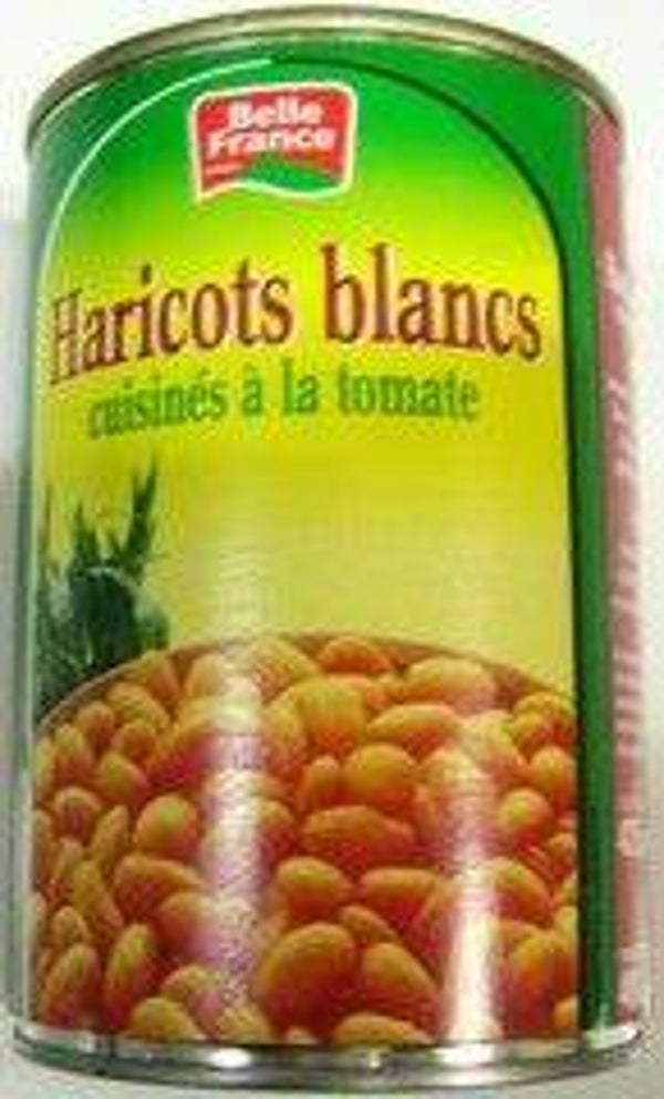 HARICOTS BLANCS A LA TOMATE 1/2 B.FR 400GR
