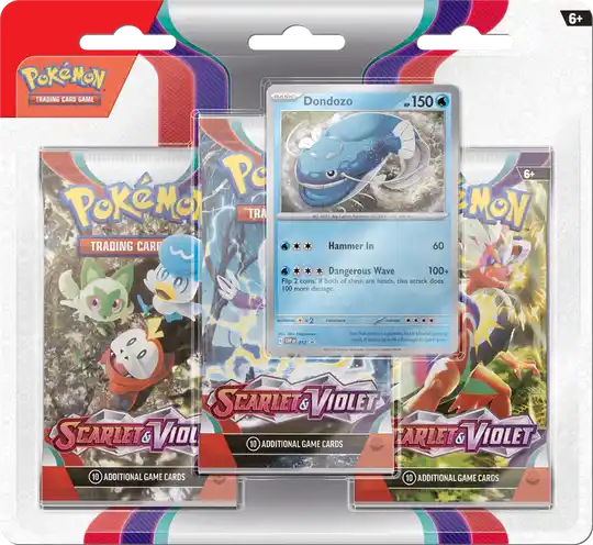 Pokémon TCG:  3-pack boosterblister- Scarlet & Violet - Blister - Dondozo
