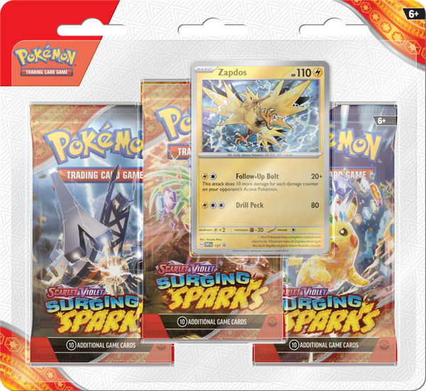 Pokémon TCG: SV8: Surging Sparks 3-pack blister