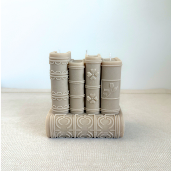 Decoratieve boekenkaars, decoratieve plantaardige kaars