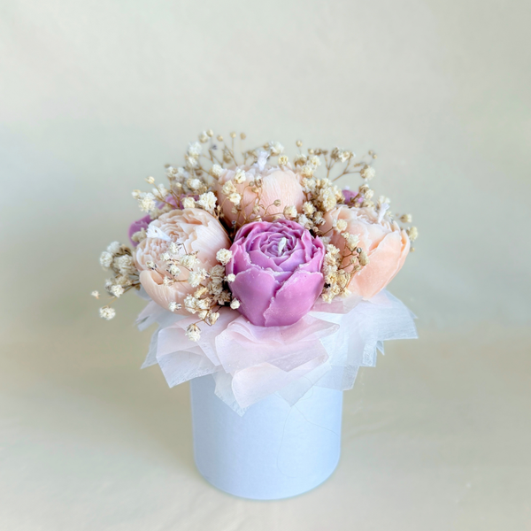 Mini Flowerbox- Decoratieve Bloemkaarsen- Bloemige geur