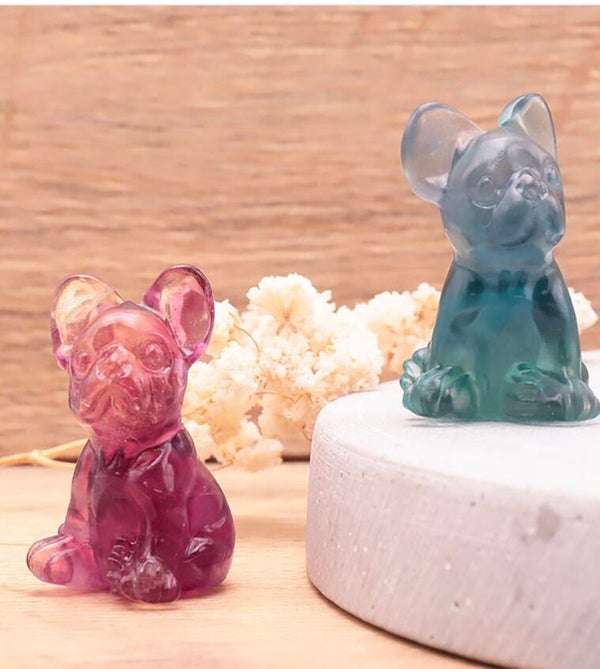 Chien de 4cm en fluorine