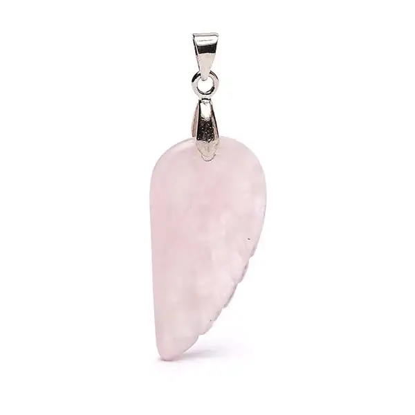 pendentif aile quartz rose