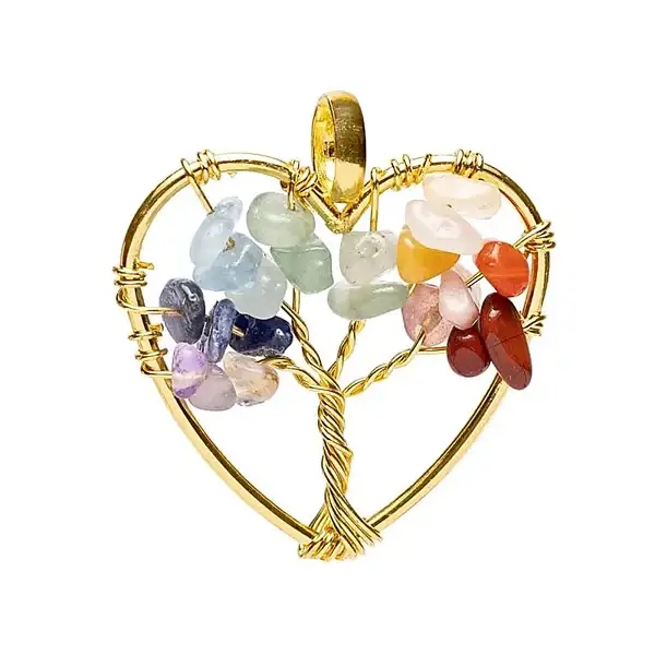 pendentif coeur 7 chakras