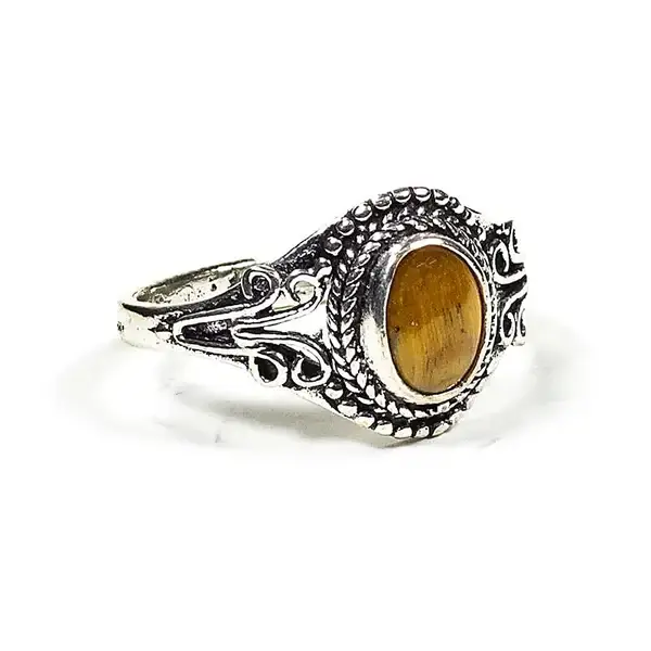 bague oeil de tigre (laiton ) réglable