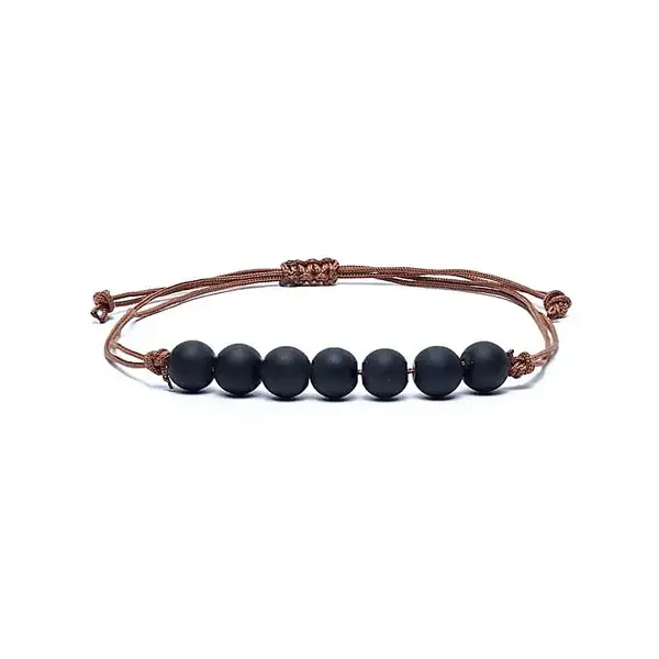 bracelet ajustable obsidienne noire