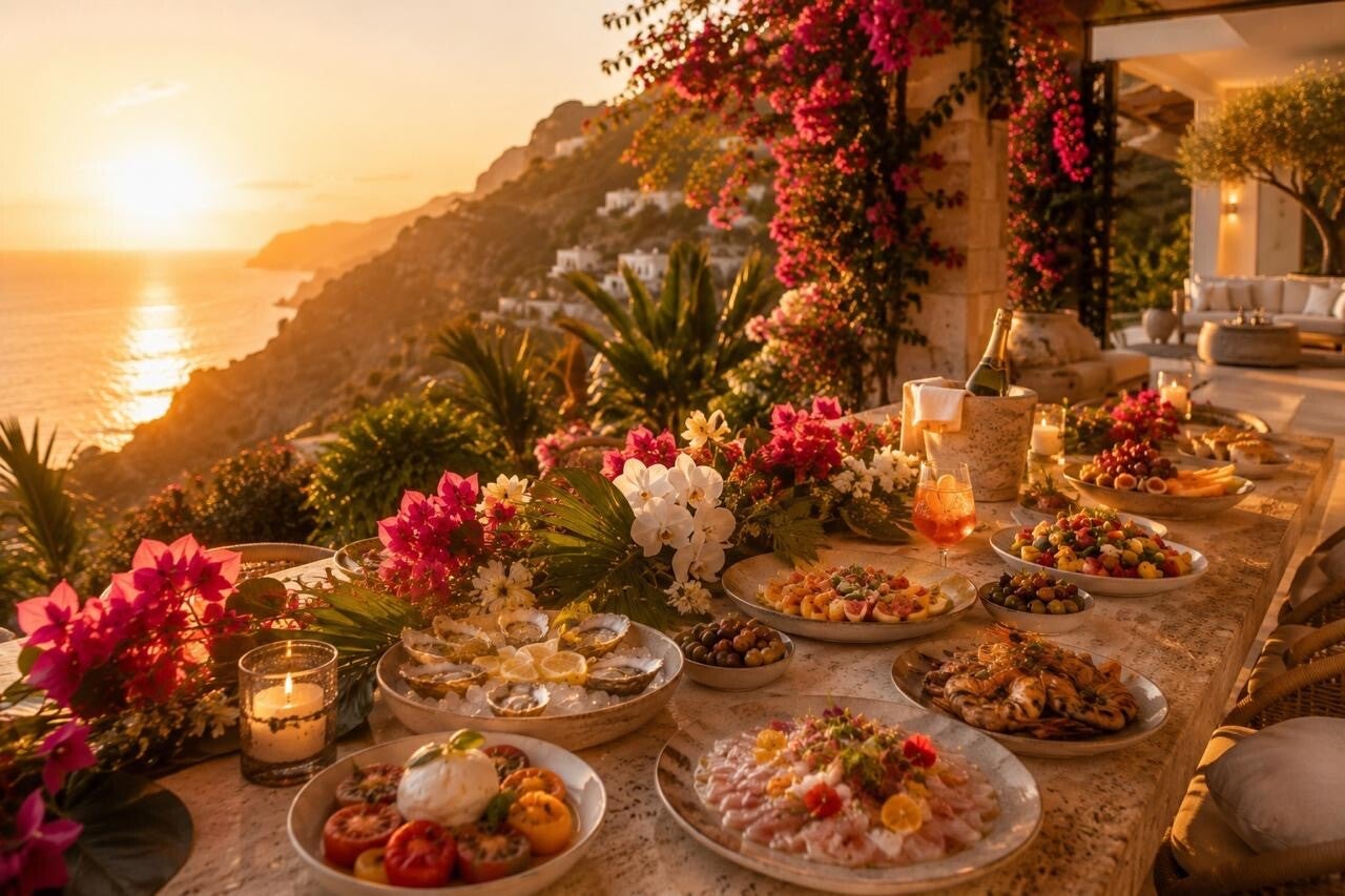 Sunset aperitivo private chef