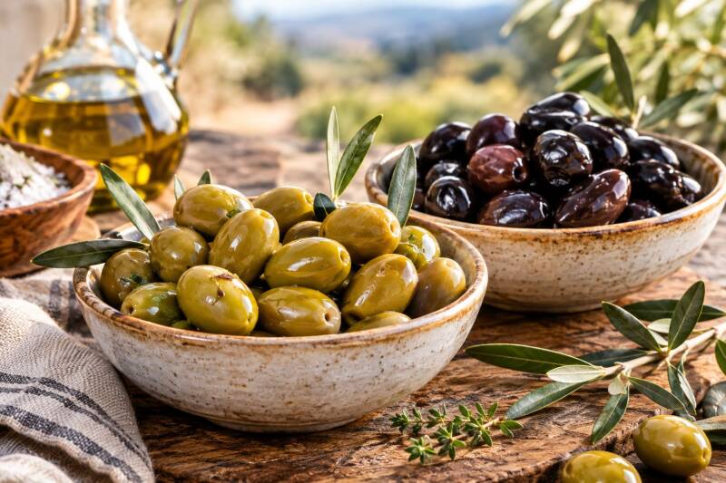 bienfaits olives vertes noires