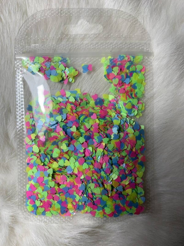 Nailart neon hartjes