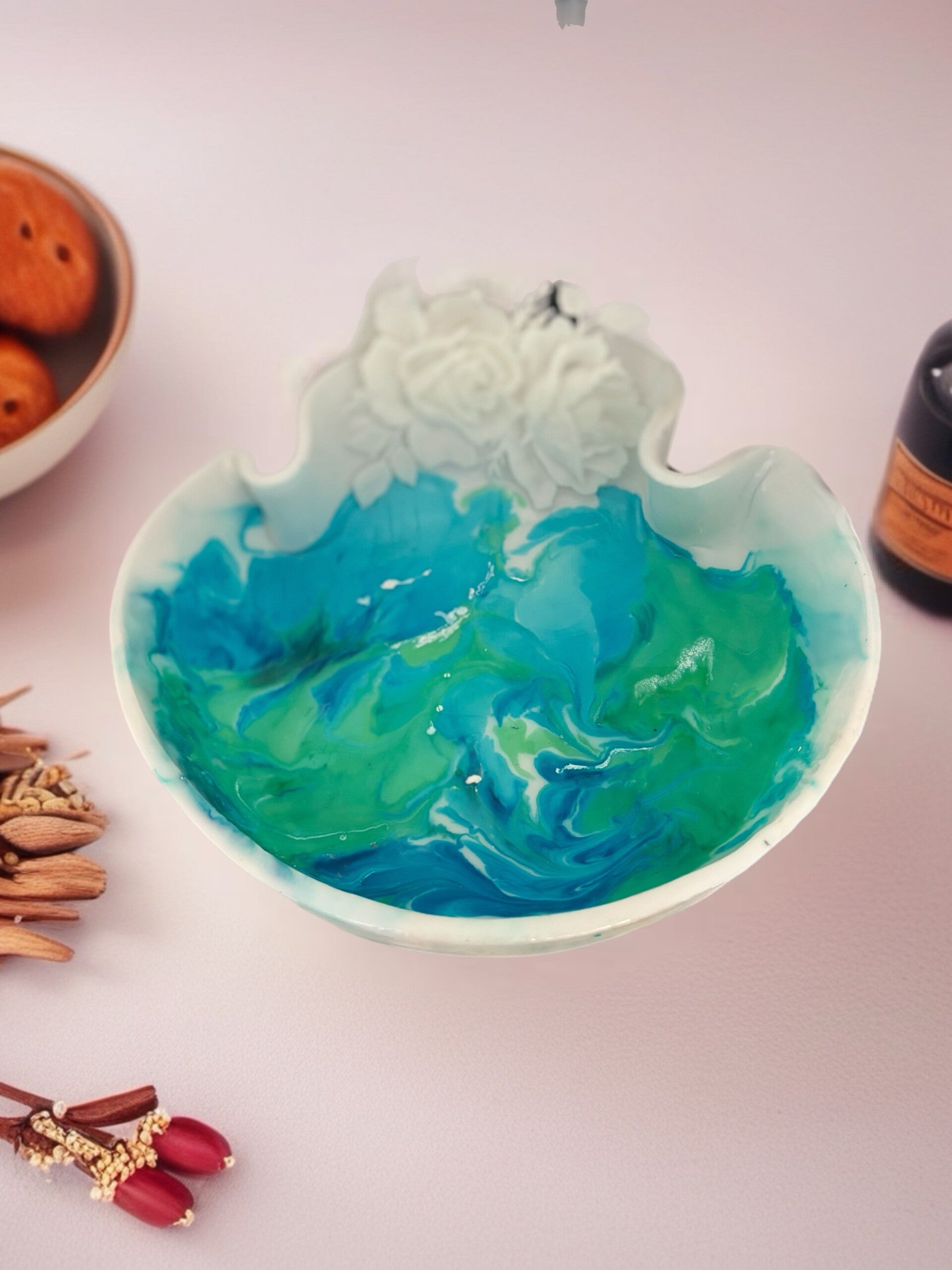 Beautiful Handmade Resin Fruit Bowl