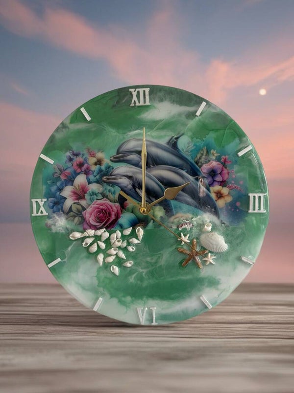 Beautiful Handmade Dolphin Theme Clock