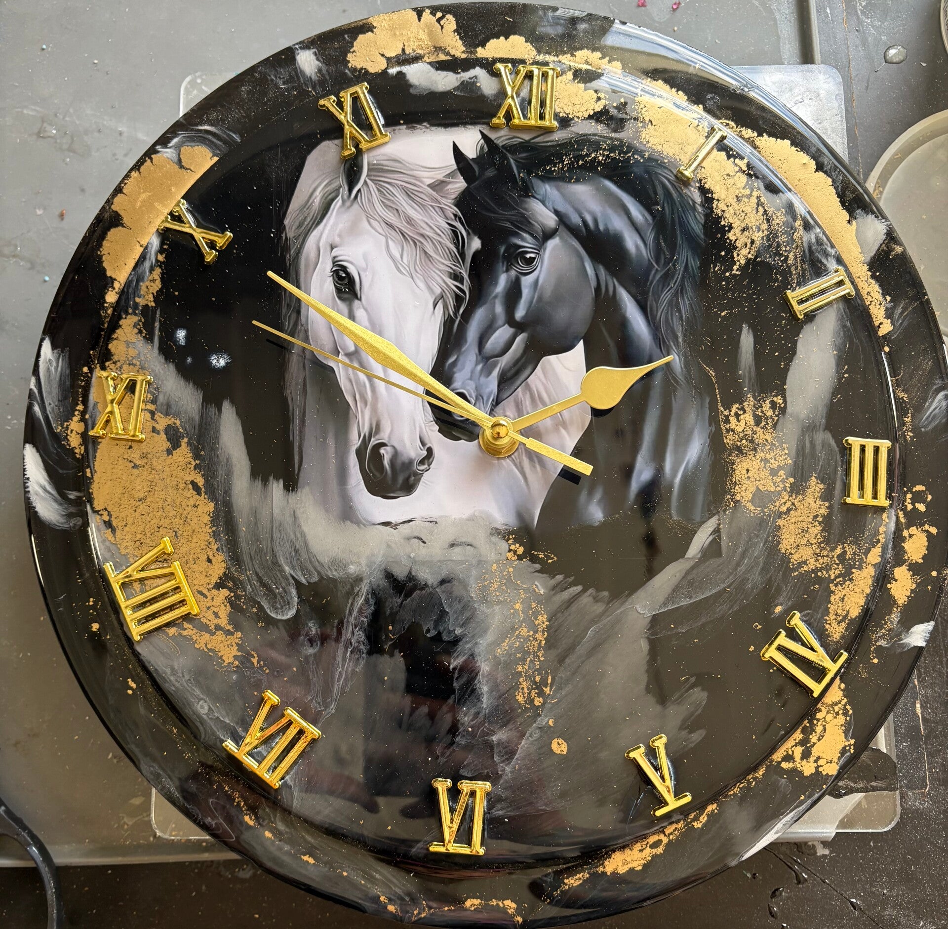 Beautiful horse clock