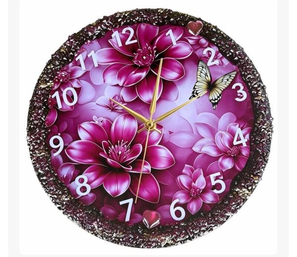 Beautiful flower theme clock