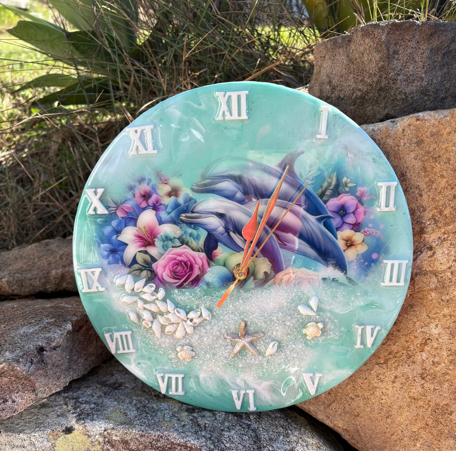 Beautiful Handmade Dolphin Theme Clock