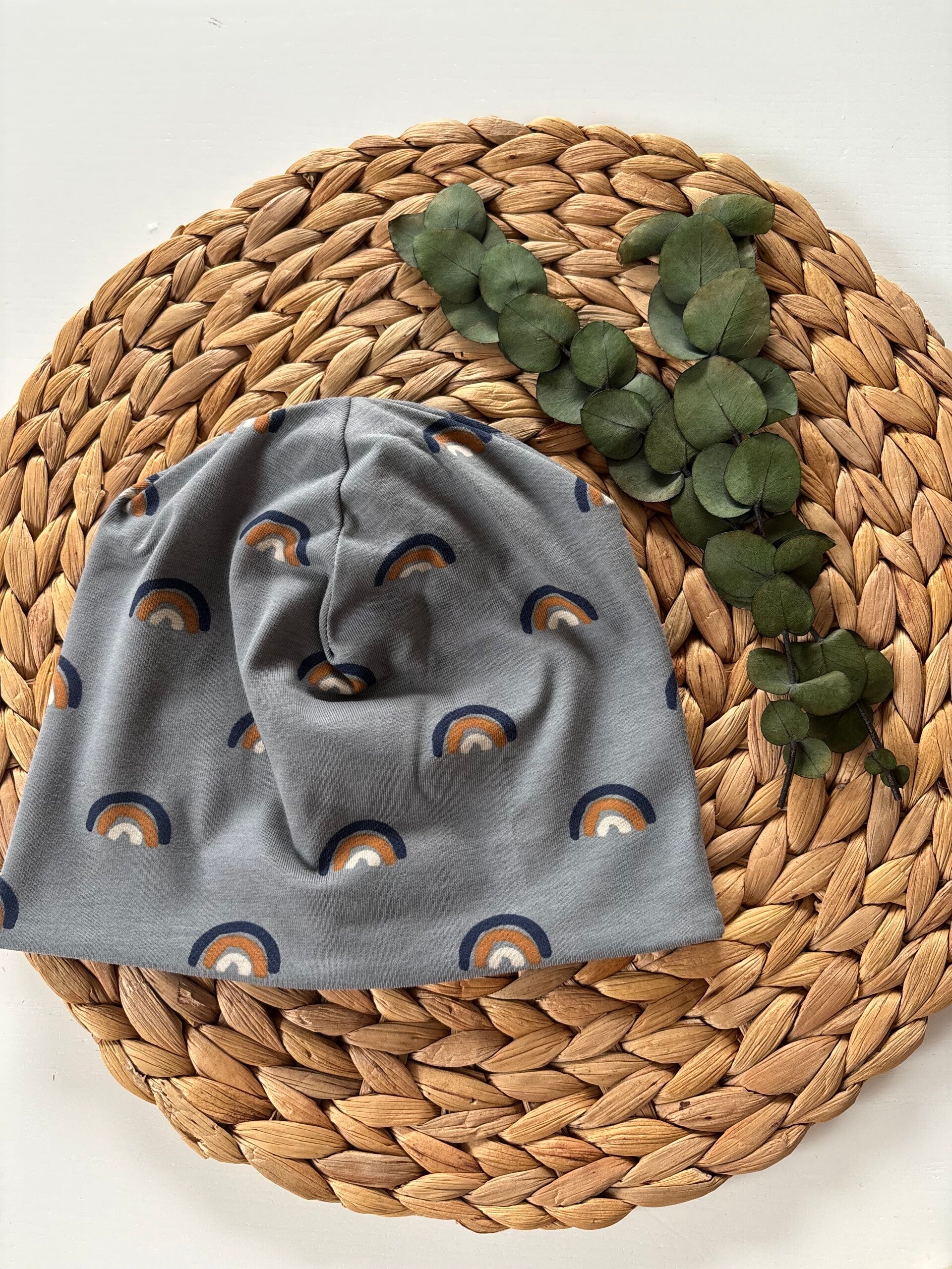 Jersey Beanie Gr. 46 - 48 Regenbogen