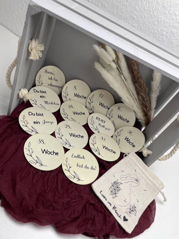 Meilensteinkarten -Set Schwangerschaft