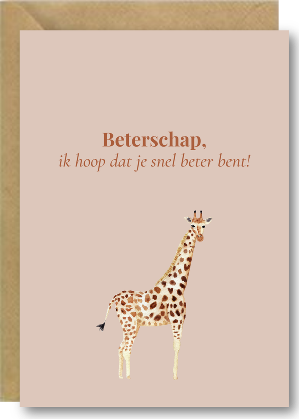 Beterschap ik hoop dat je snel opknapt - giraf