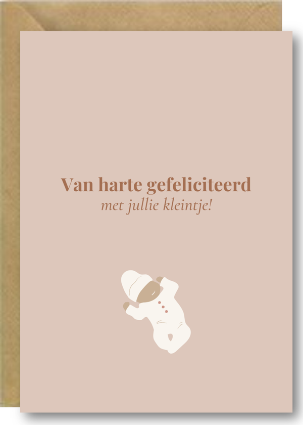 Van harte gefeliciteerd met jullie kleintje! - beige
