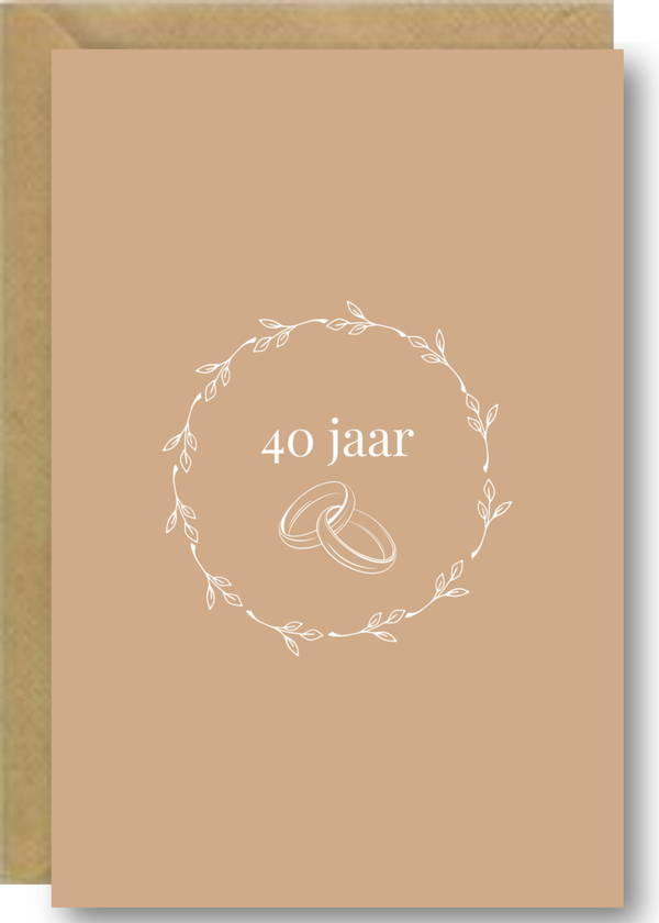 40 jaar getrouwd - bloemenkrans en ringen