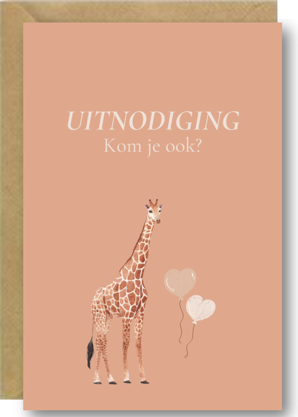 Uitnodiging feestje meisjes - giraf