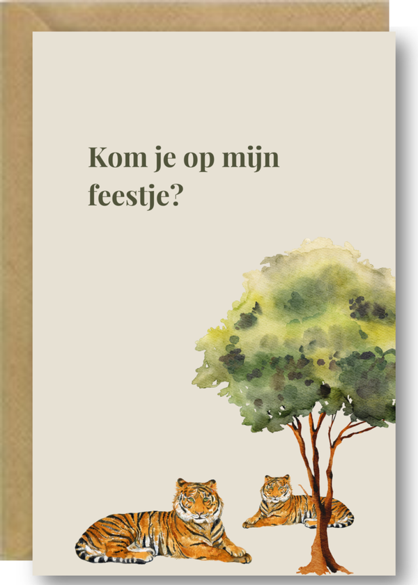 Uitnodiging feestje jongen - tijger