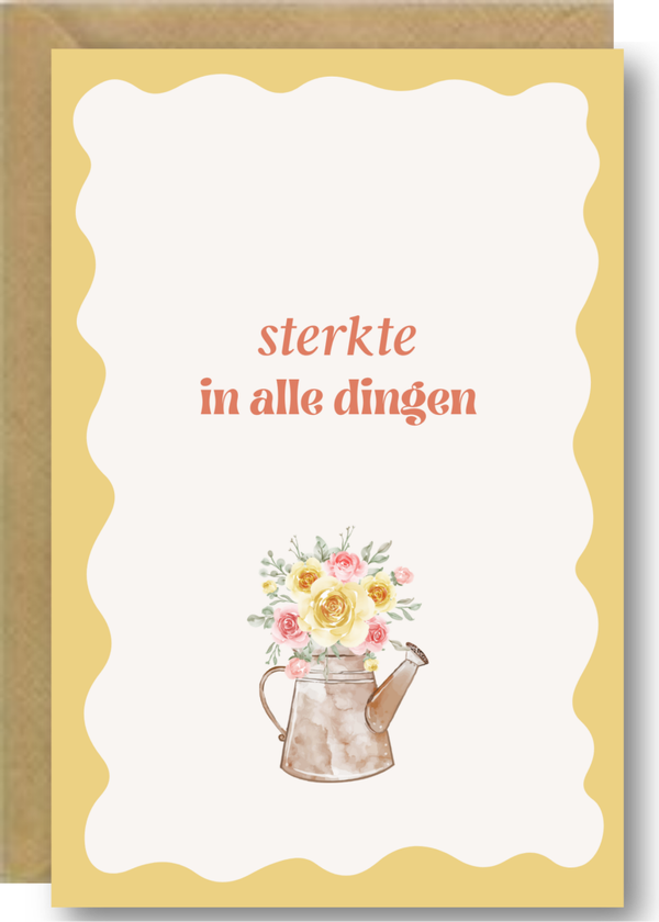 Sterkte - gieter met bloemen