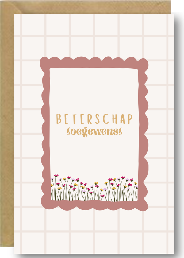 Beterschap - kader met bloemen