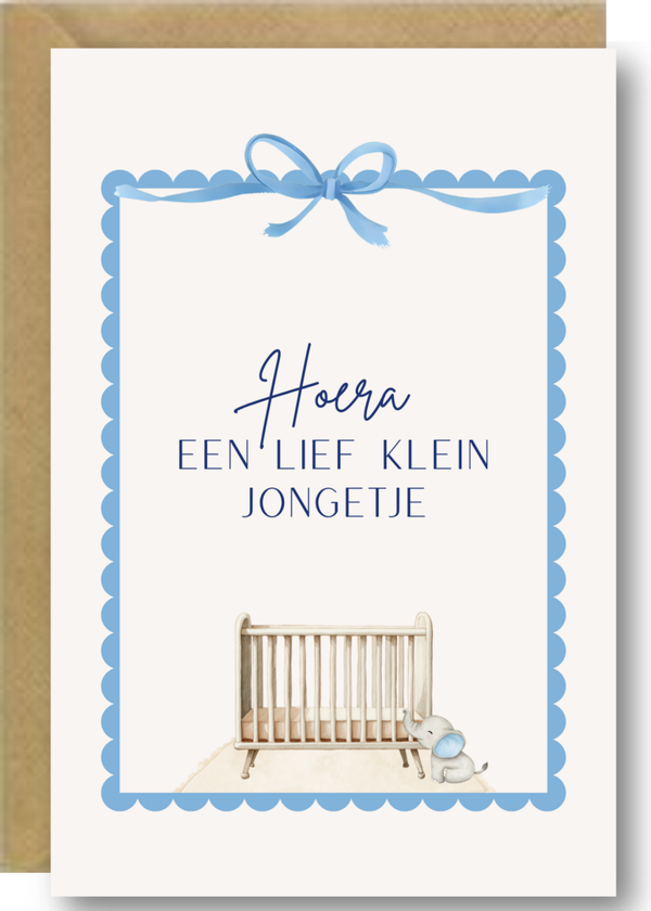 Geboorte - kader met wiegje jongen