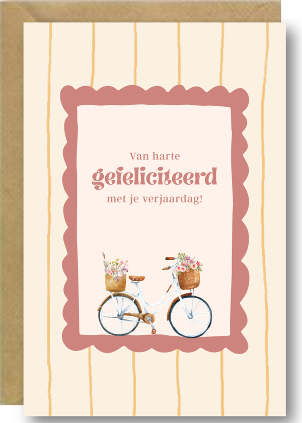 Gefeliciteerd - kader met fiets