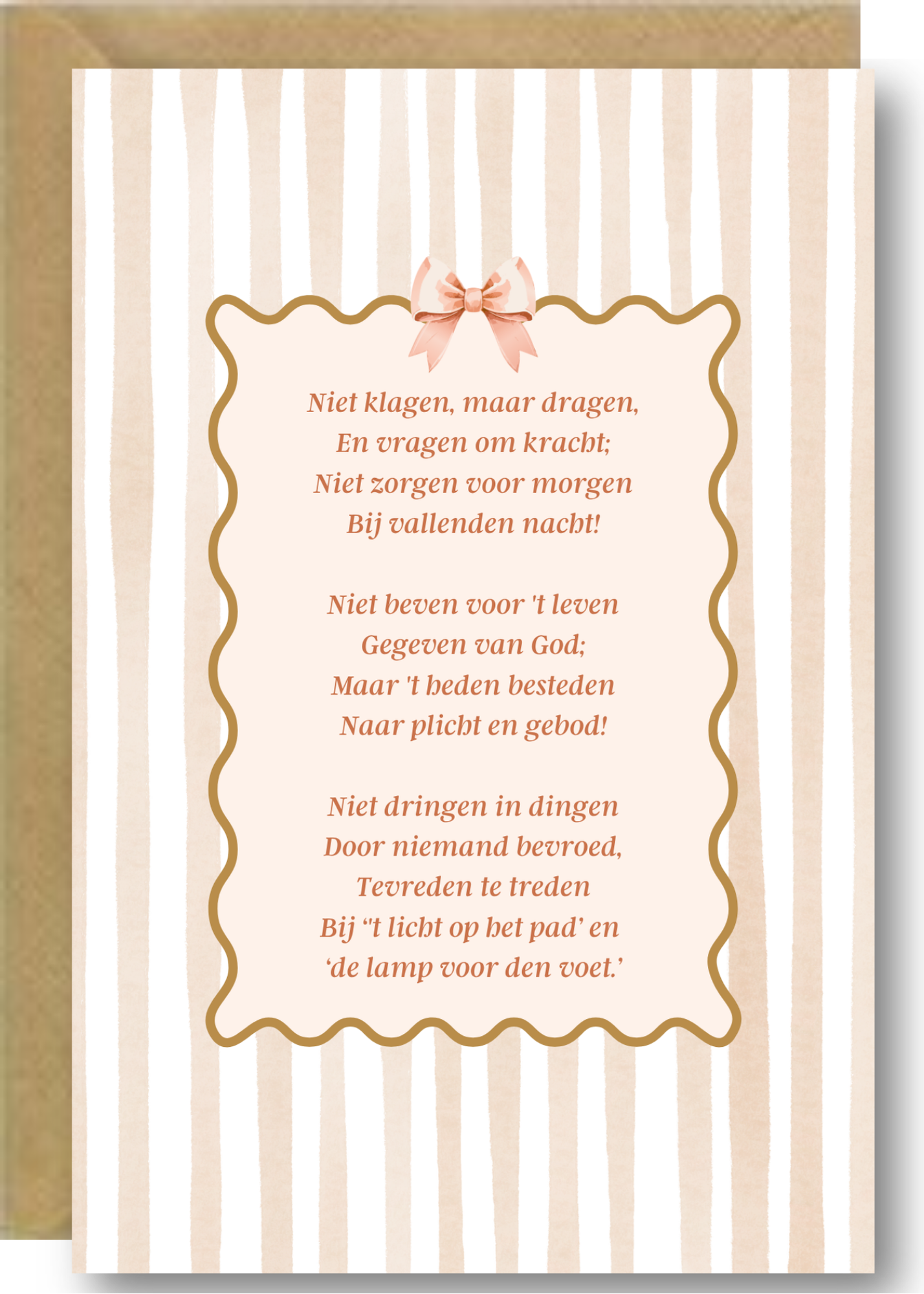 Gedicht - Niet klagen, maar dragen