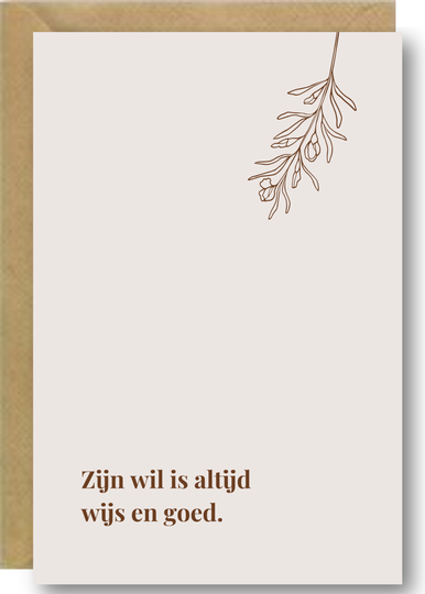 Zijn wil is altijd wijs en goed.