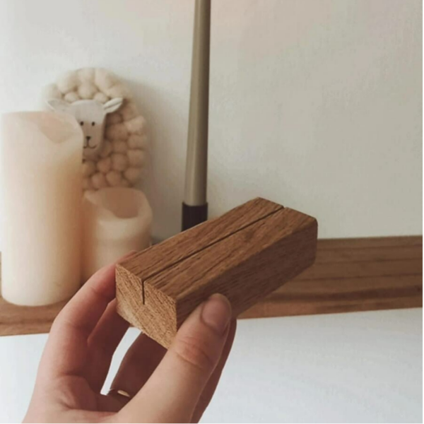 Handgemaakte kaartenhouder - eikenhout