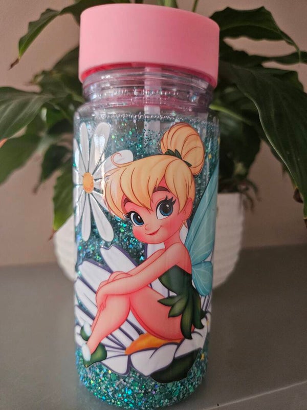 Pre Made Tinker Bell - Kids Snow Globe Water Bottle