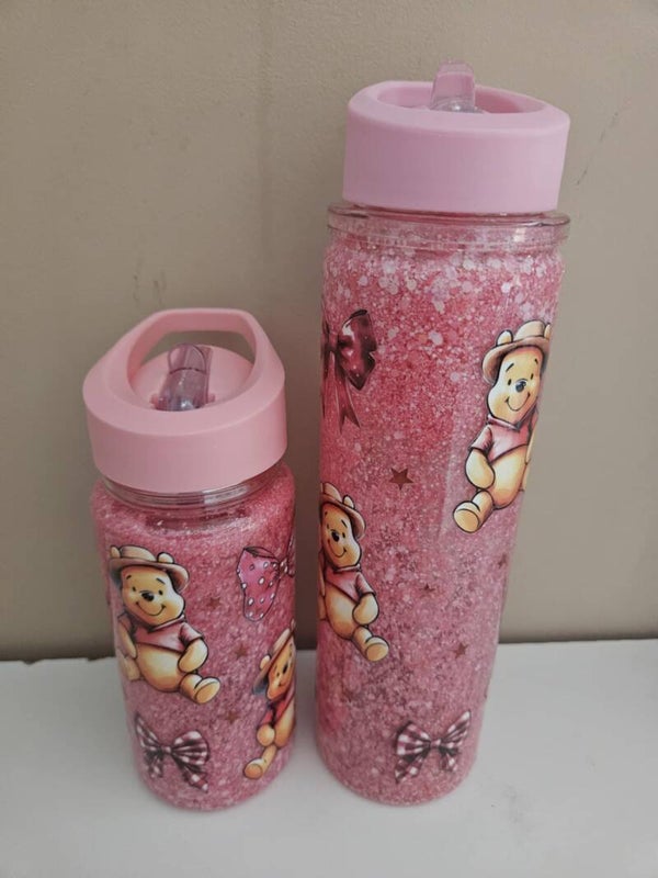 Pre Made - Matching Adult and Kids Snow Globe Water Bottles