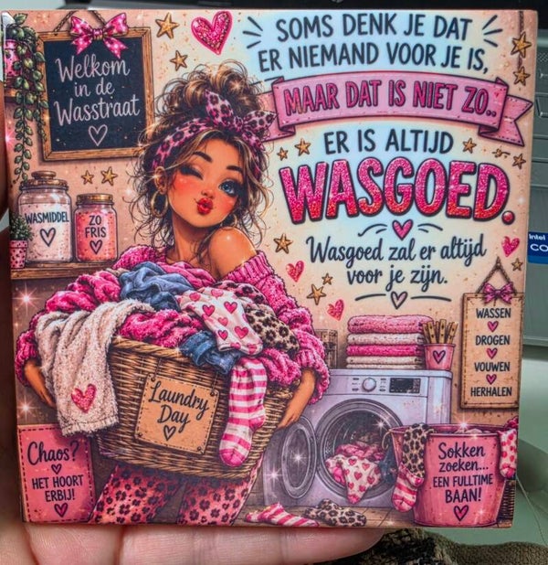 Sublimatie tegeltje wasgoed 🧺❤️ + houder