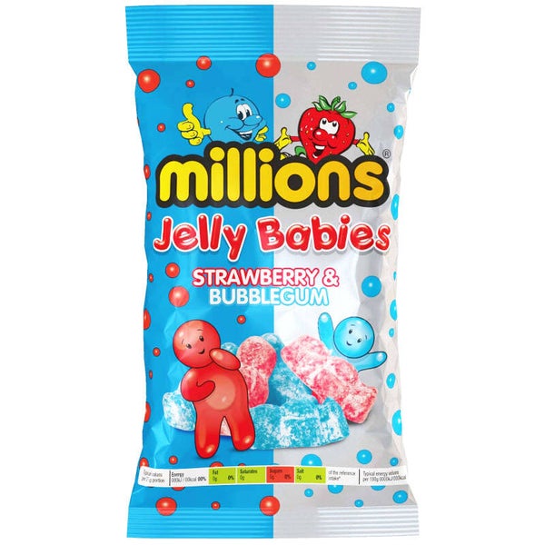 Millions Jelly Babies Strawberry Bubblegum