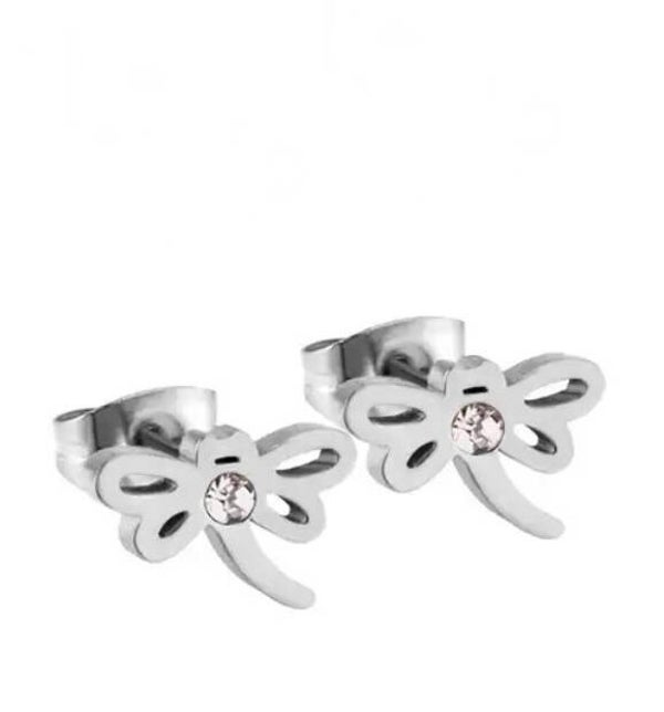 RVS oorknopjes dragon fly