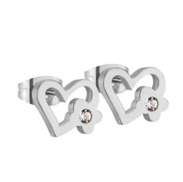 RVS oorknopjes lovely heart