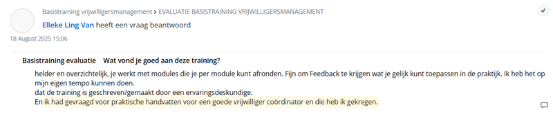 Beoordeling training vrijwilligersmanagement