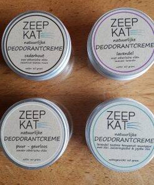 Deodorantcrème Zeepkat Puur-Geurloos 60g