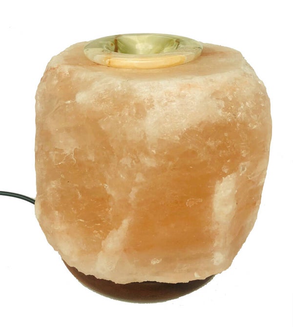 Zoutlamp, Roze met aromaschaaltje in Onyx