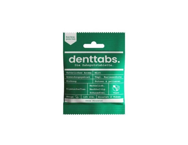 Denttabs Mint 125 stuks - zonder fluoride