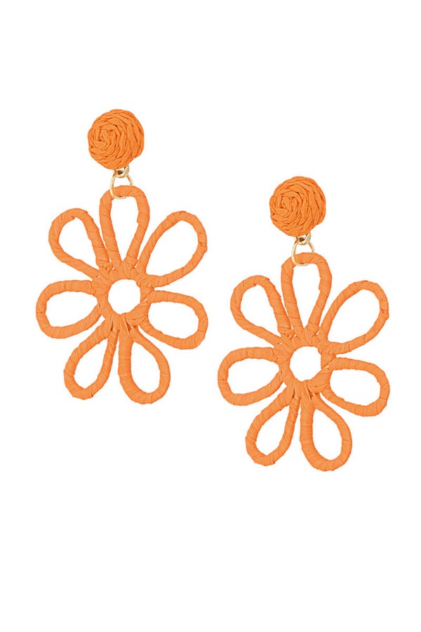 flower oorbellen oranje