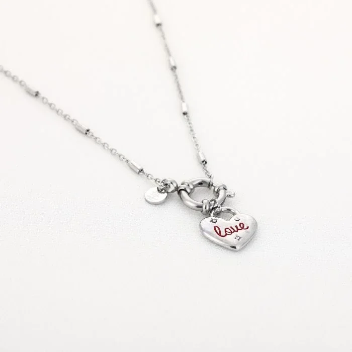 Hartketting met love zilver