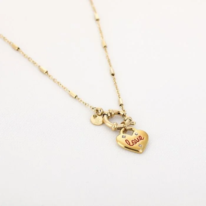 Hartketting met love goud
